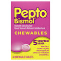 Pepto Bismol Upset Stomach Indigestion Nausea Heartburn and Diarrhea Relief Medicine 30 Chewable Tablets (Pack of 4) (Packaging 