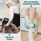 Sureio 3 Pairs Donning Gloves for Compression Stockings Gloves for Donning Gripping Compression Wear(Green, White)