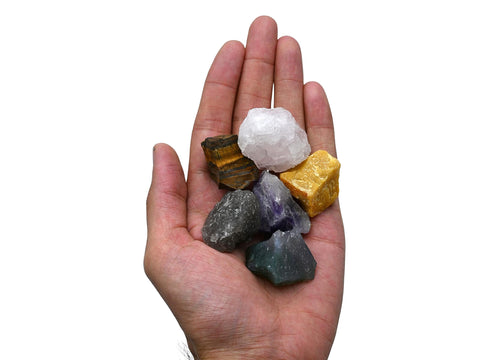Crystals to Help Quit Smoking Manifestation, Set of 6 Amethyst, Tiger Eye, Yellow Jasper, Rose Quartz, Smoky Quartz and Moss Aga