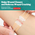 AZEN 28 Pack Wound Closure Strips, 3 Types Butterfly Bandages, Emergency Laceration Closure Kit, Repair Wounds Without Stitches,