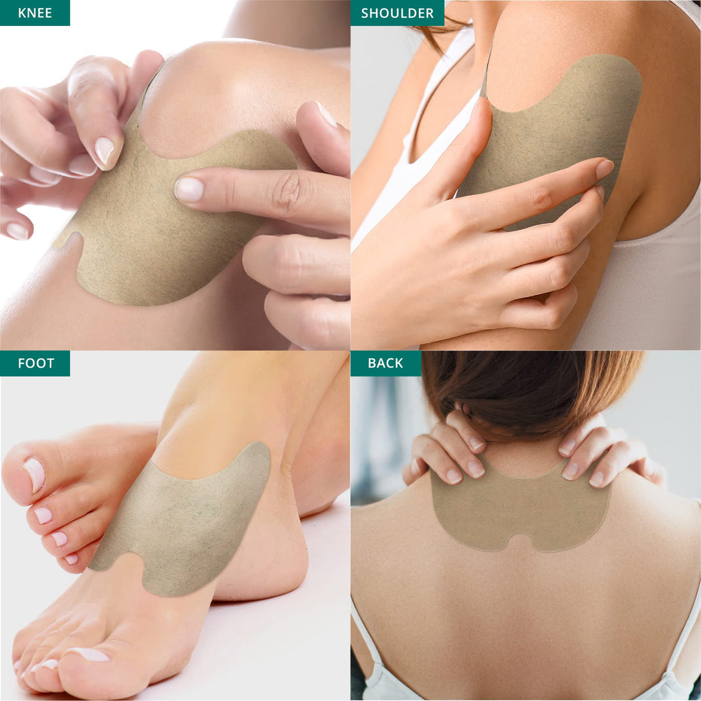 AOSORW Knee Relief Heat Patches: 24 Count Natural Herbal Knees Arthritis Hot Patches Kit for Bone on Bone - Wormwood Relieving P