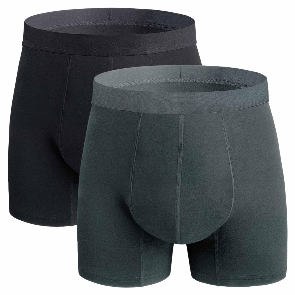 REELINDRY Washable Incontinence Underwear for Men, 2.3 oz Leak Proof Absorbent Reusable Briefs for Male Urine Leakage 2 Pack(Dar