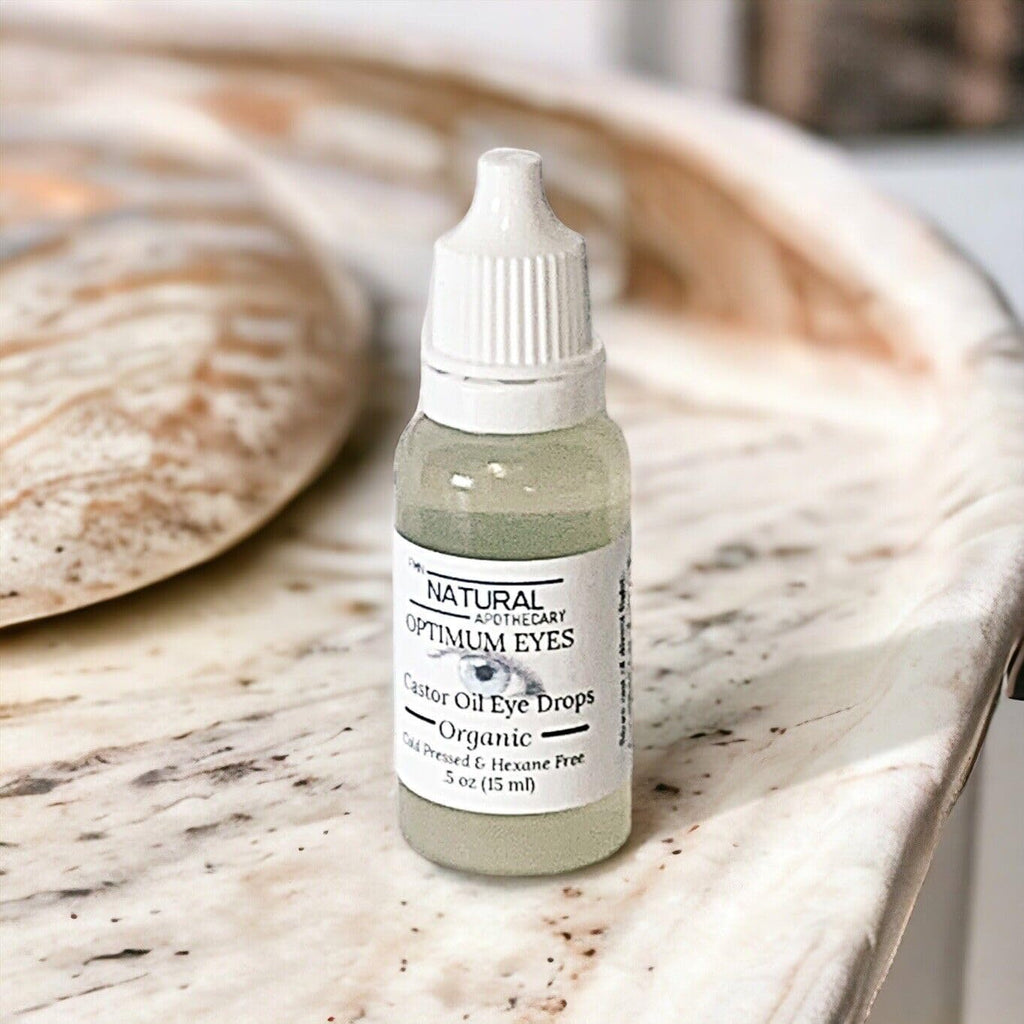 Organic Castor Oil Eye Drops FMN Natural Apothecary 100% Pure Cold Pressed Hexane Free Soothes Dry Irritated Eyes Provides Deep