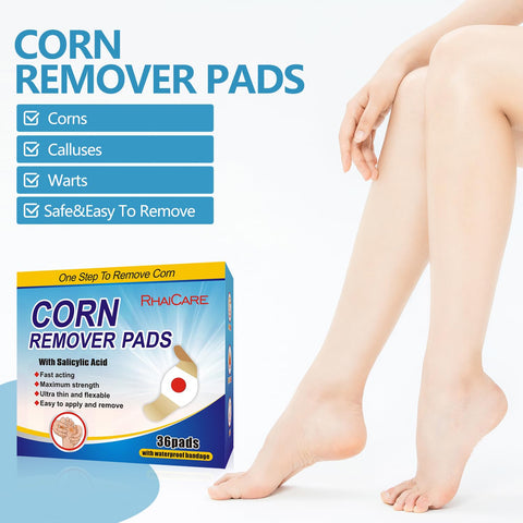 RHAICARE Corn removers for Toes feet Bottom of Foot Corn Remover,Corn Pads Callus Remover for Toes feet with 40% Salicylic 36 Co