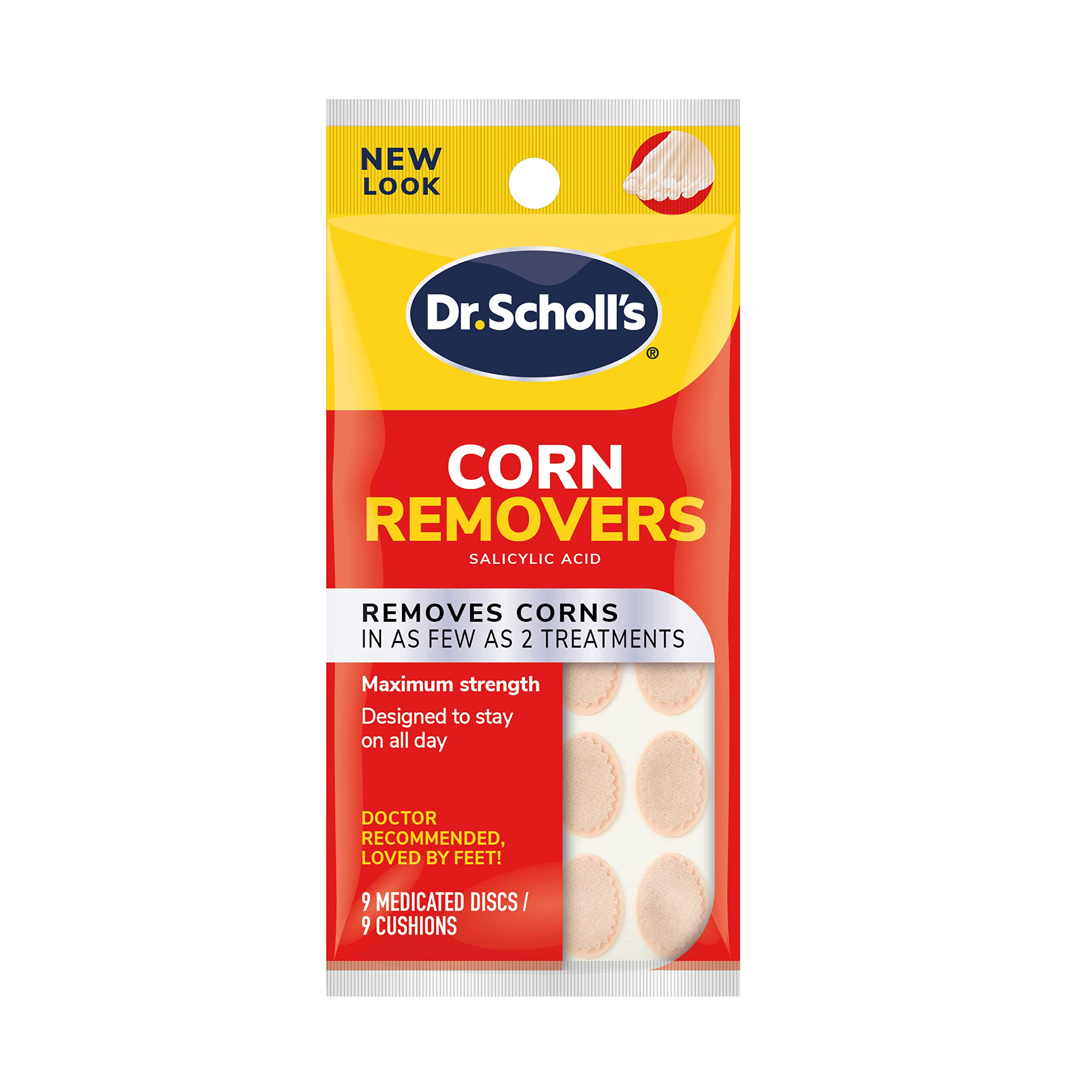 Dr. Scholls Corn REMOVERS, 9 Ct // Removes Corns in as Few as 2 Treatments, Maximum Strength, Stays on All Day