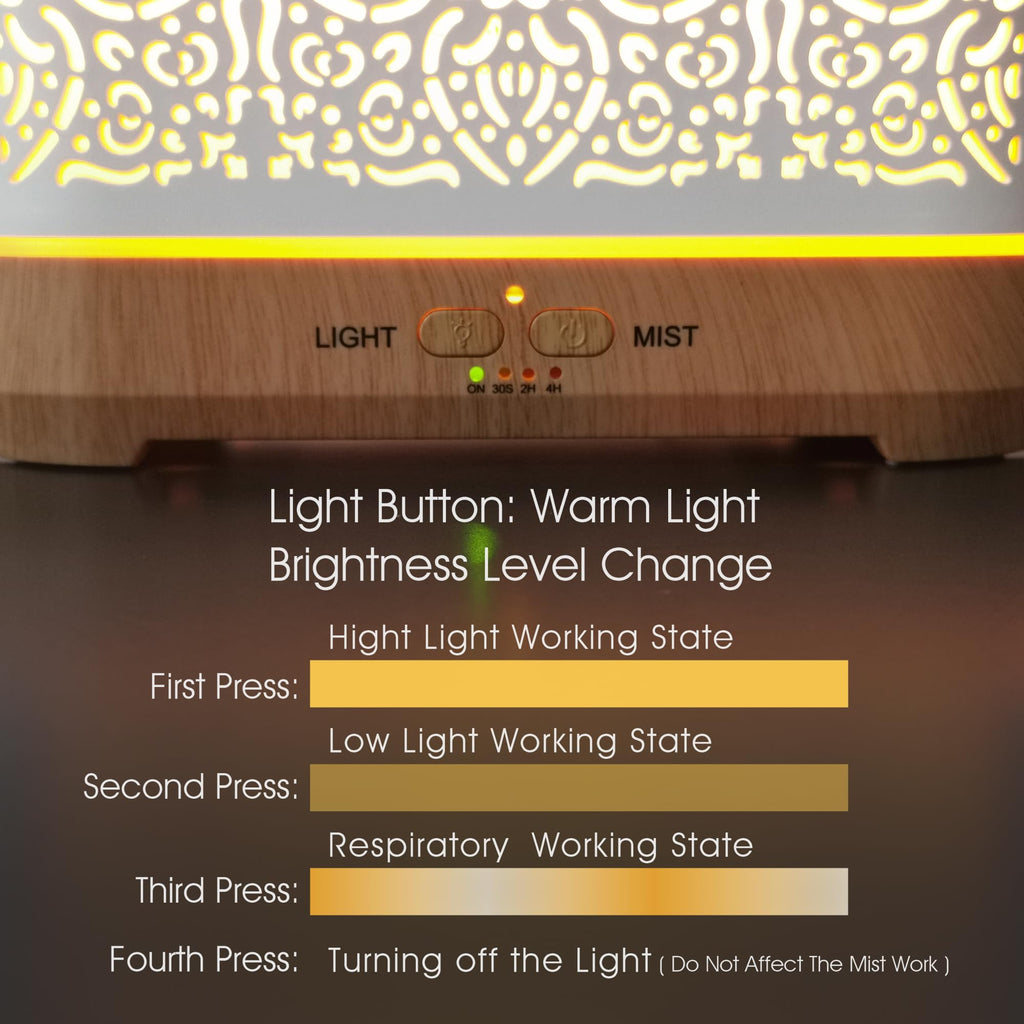 Earnest Living Essential Oil Diffuser Ultrasonic Classic Flame Air Diffuser 200ml Fire Mist Timers Night Lights and Auto Off Fun