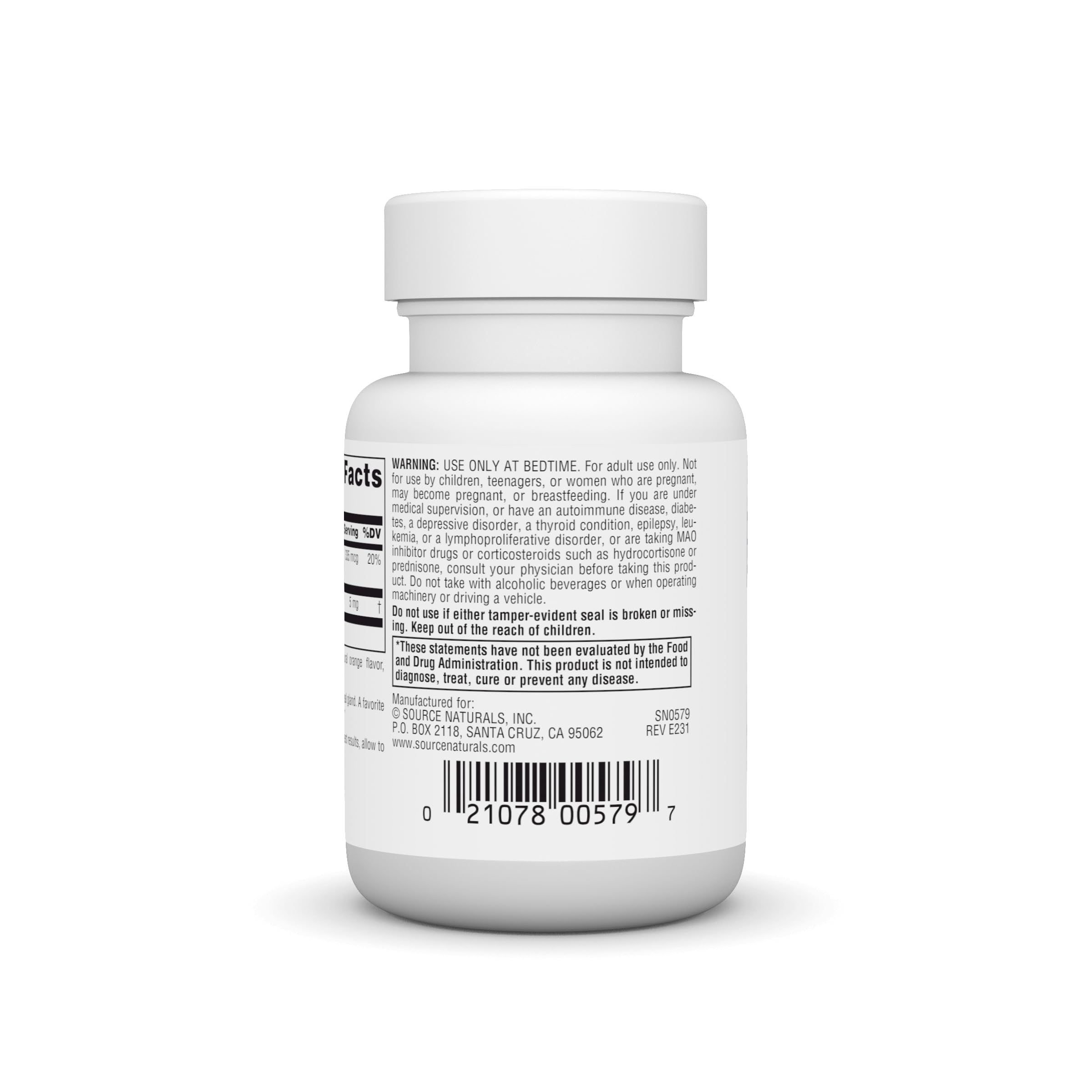 Source Naturals Melatonin 5 mg - 50 Orange Flavored Lozenges