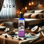 Lick Chocolate and Coconut Massage Oil - Tropical Dessert Edible Massage Oil with Sweet Almond Oil & Vitamin E, Smooth Body-Safe