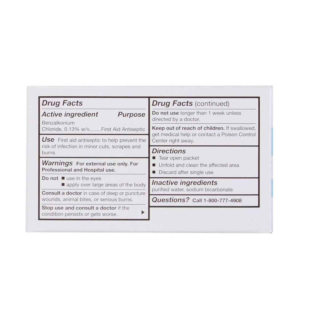 McKesson Benzalkonium Chloride Towelettes [Pack of 1000] First Aid Antiseptic Wipes, Sterile Individual Wrapped