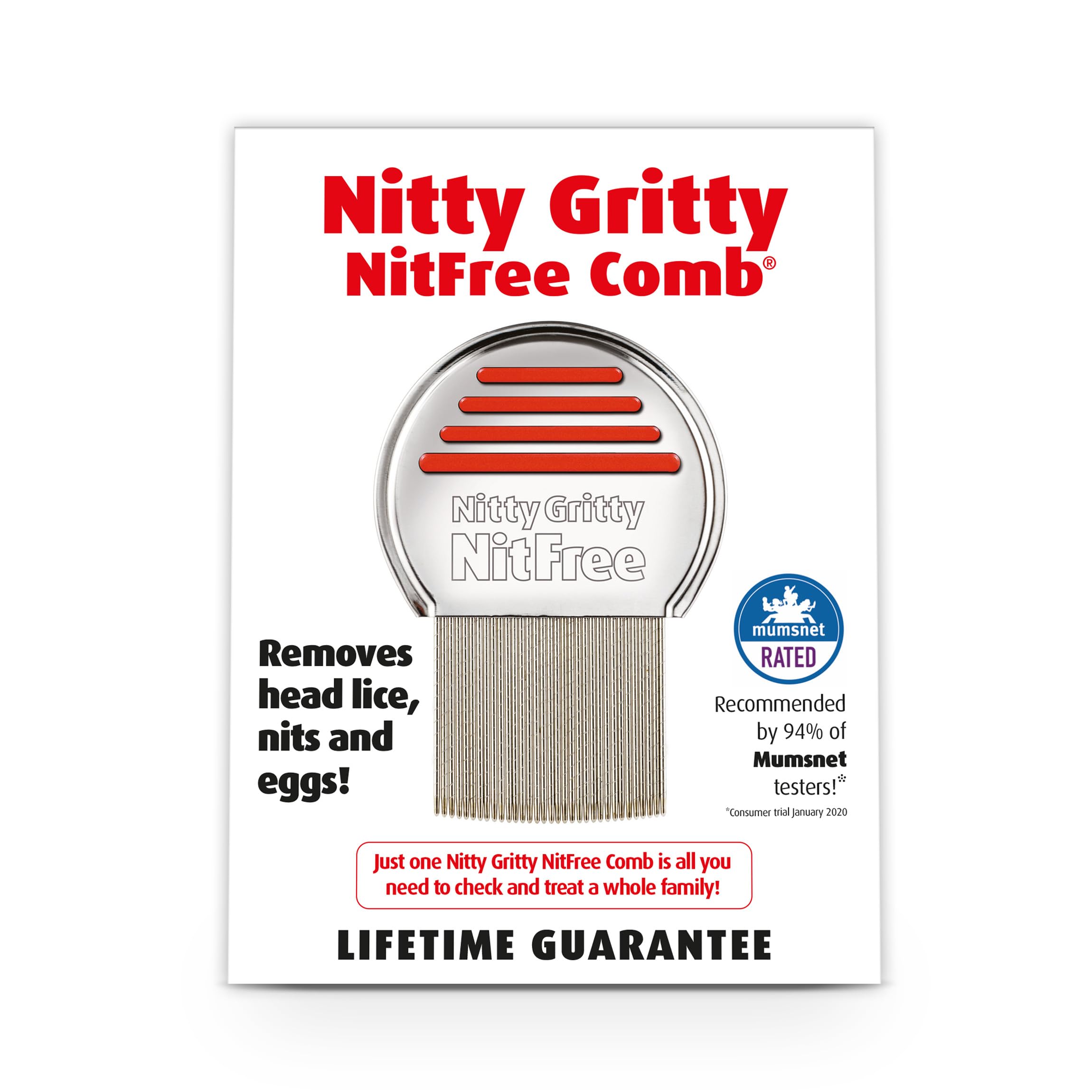 Nitty Gritty Nit Comb(Assorted Colors)