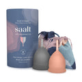 Saalt Soft Menstrual Cup - Best Sensitive Reusable Period Cup - Wear for 12 Hours - Tampon and Pad Alternative (Regular Grey, Sm