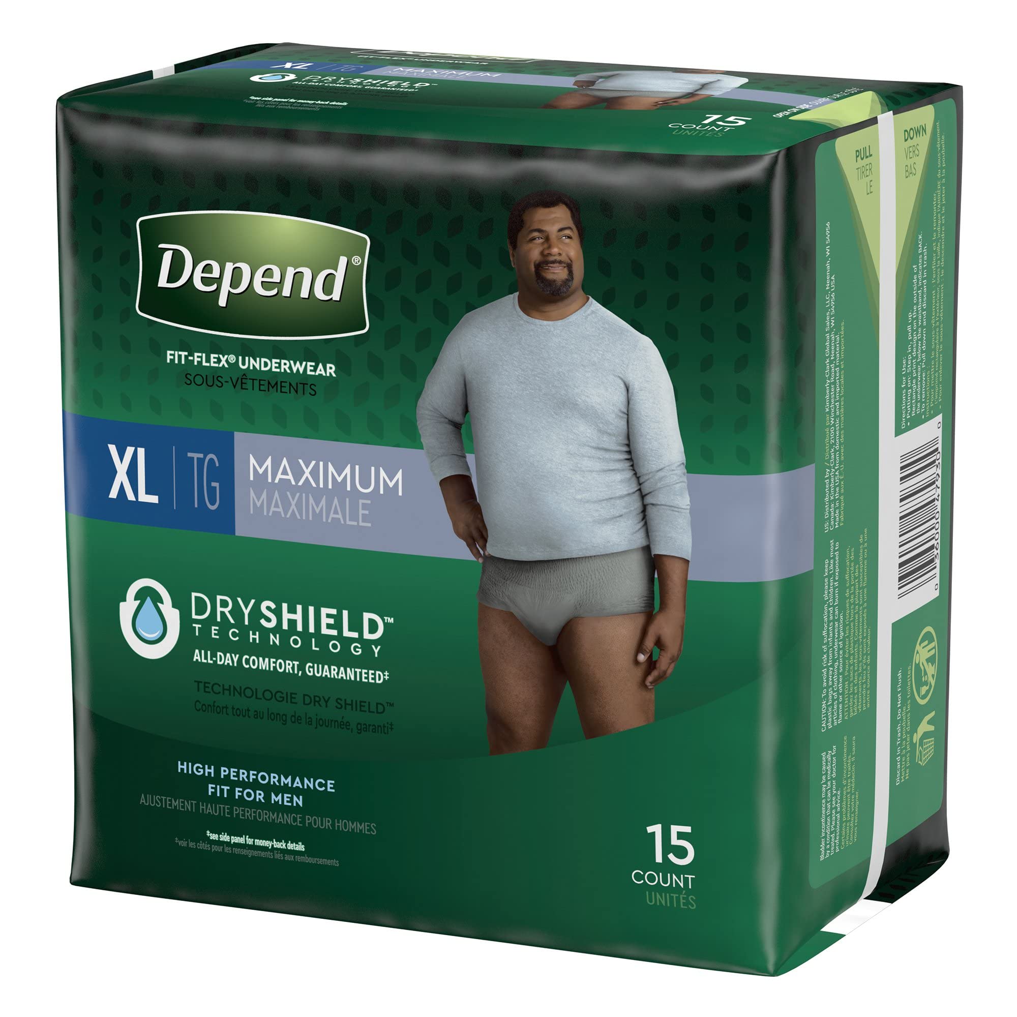 Depend FIT-FLEX Adult Underwear Pull On X-Large Disposable Heavy Absorbency, 47930 - CASE of 30