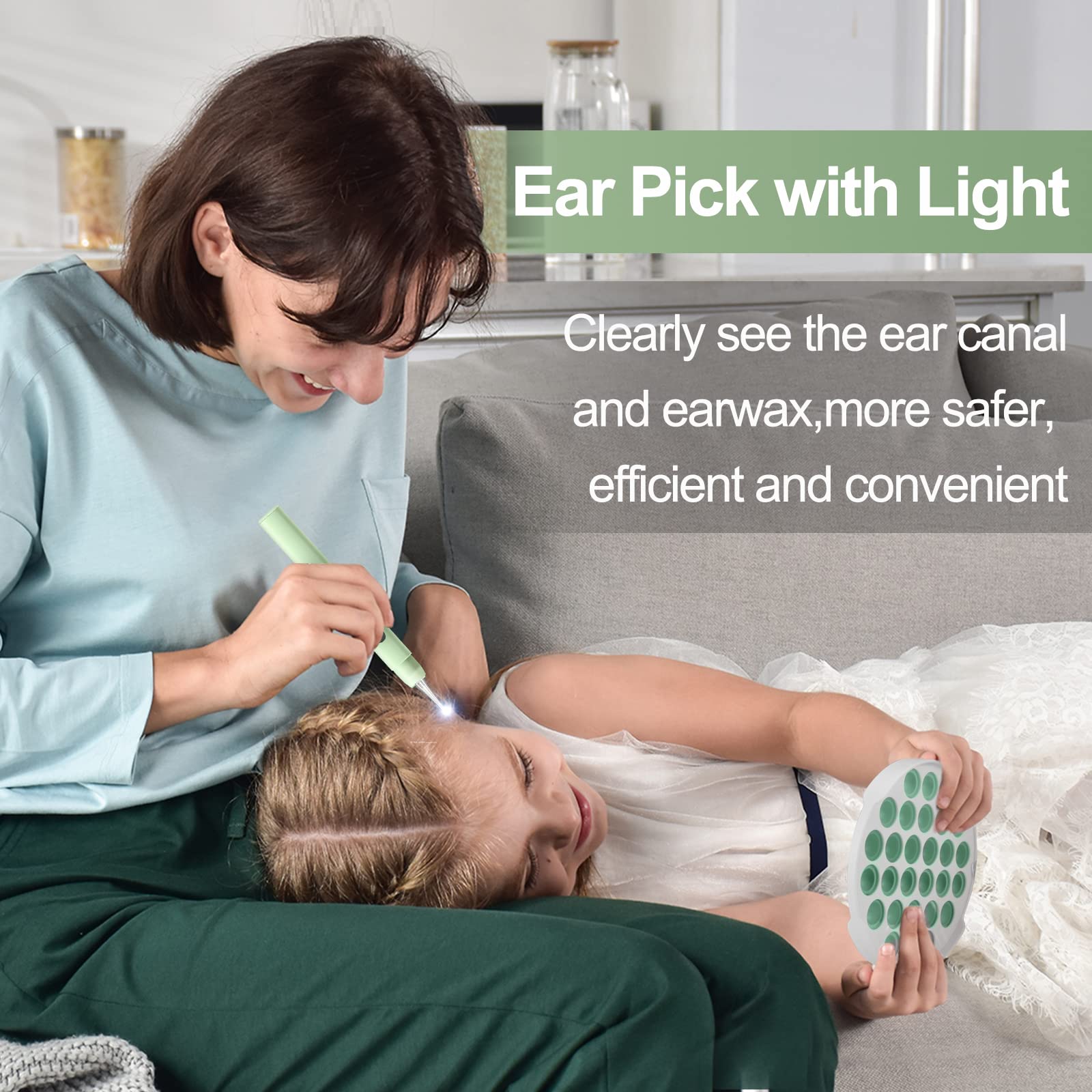 Upgraded All-in-One Ear Cleaning Tool Set with LED Light, Pick, Tweezers, Spiral Spring Spoon for Adults, Kids, and Pets (Pack o