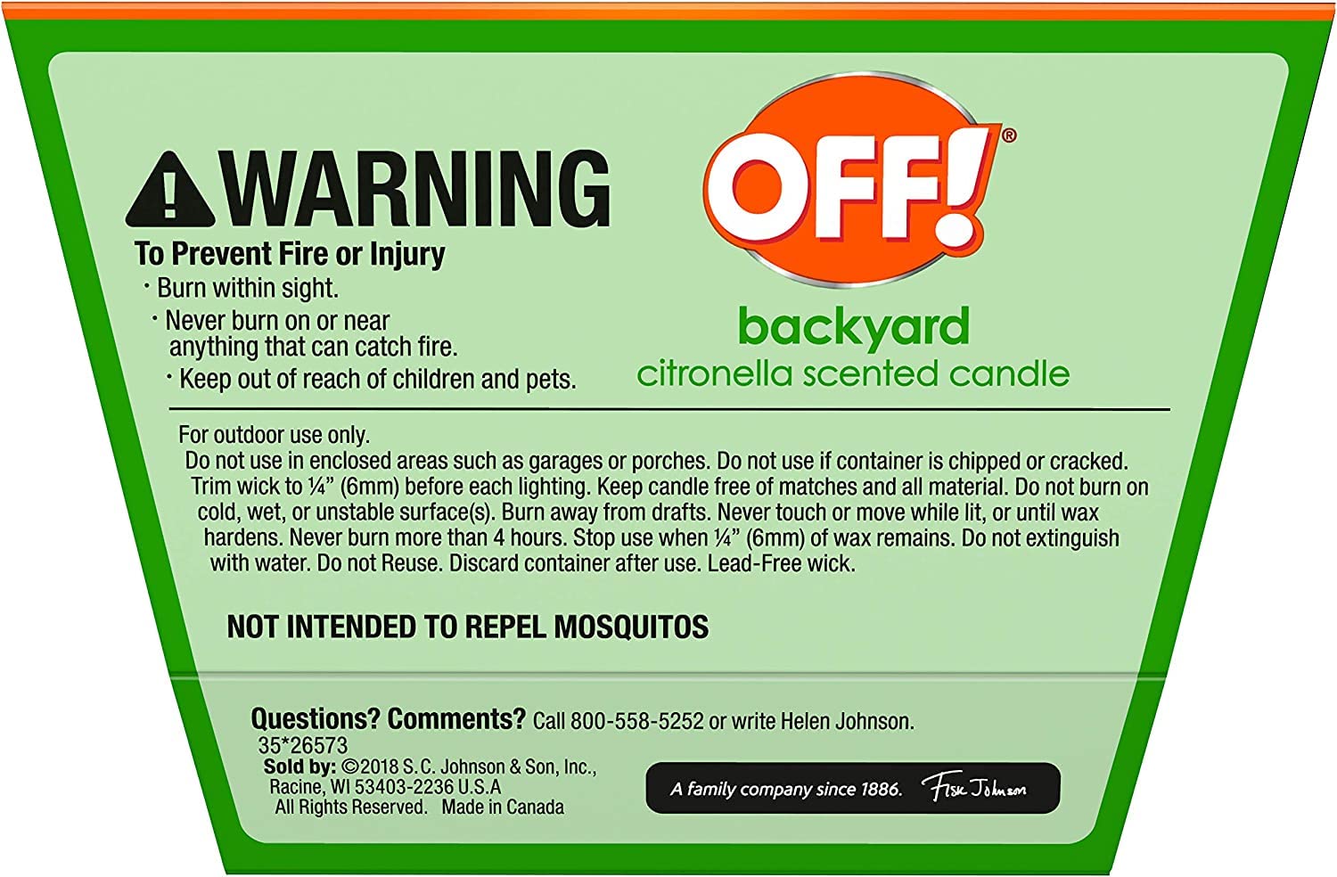 Off! Citronella Bucket Candle 18 Ounce (Pack of 1)