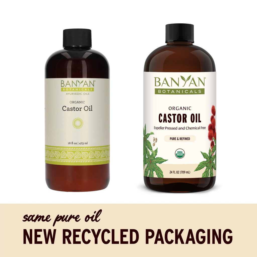 Banyan Botanicals Organic Castor Oil - Pure and Refined Castor Oil - for Face and Skin Care, Hair Care, and Natural Beauty - 24