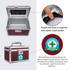 HEWEI WORKS Locking Medicine Box with Portable Storage Case, 10.2x 6.8x 6.8, Childproof Medication Lock Organizer, Lockabl