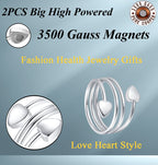 Vicmag Copper Magnetic Ring for Women - 100% Pure Copper Adjustable Jewelry Gift in Silver Heart for Valentine's Day