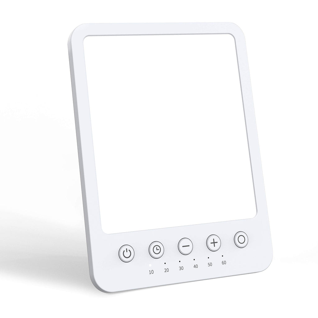 Magicteam Therapy Sun Lamp 10000 Lux LED White Warm Light with 10 Adjustable Brightness and 7 Timer with Memory Function and 2 F
