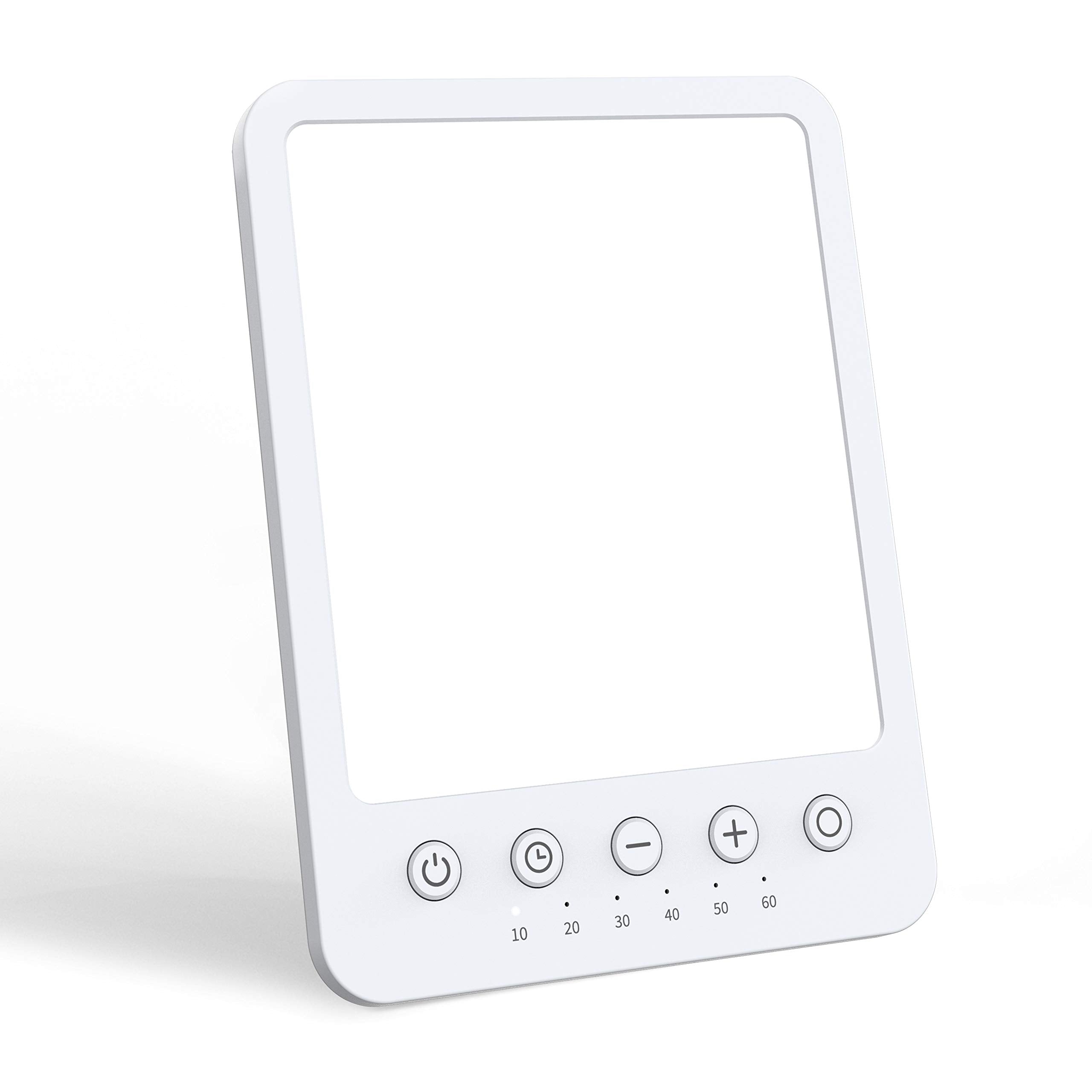 Magicteam Therapy Sun Lamp 10000 Lux LED White Warm Light with 10 Adjustable Brightness and 7 Timer with Memory Function and 2 F