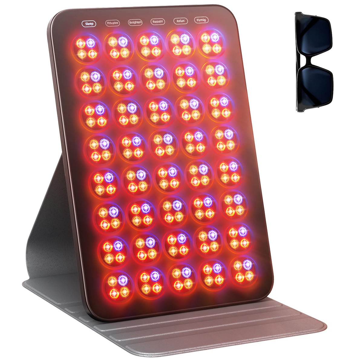 Red Light Therapy for Face 6 Modes, Portable Red Light Therapy Panel with Protective Goggles and Timer, Infrared Red Light Thera