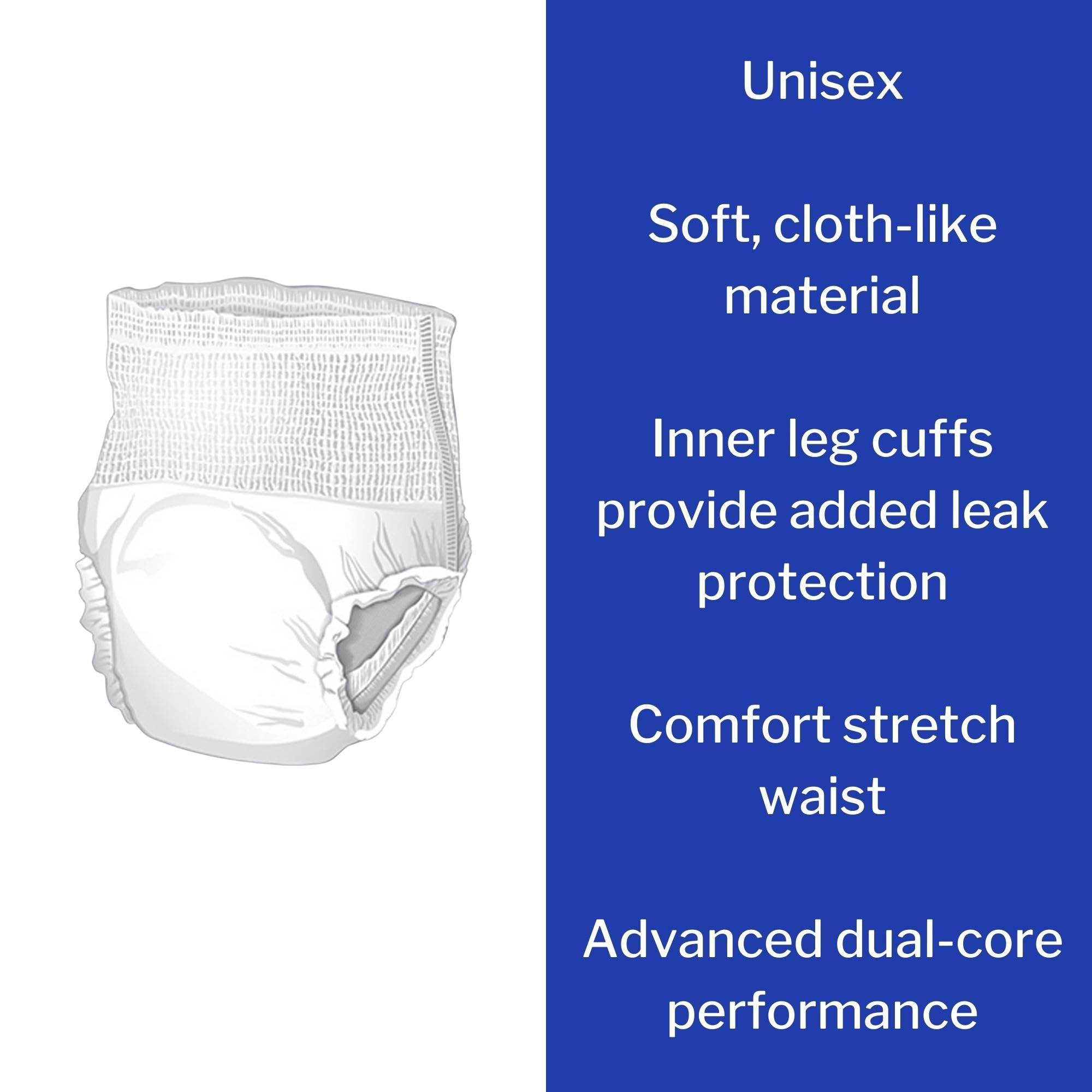McKesson Ultra Adult Incontinence Underwear, [80 Count], Heavy Absorbency, Medium, 32-44 in. Unisex Bladder Leak Protection, Pul