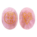 Rose Quartz Zibu Coin Angelic Number Oval Natural Pink Crystal Stone Cabochon Feng Shui for Good Luck Prosperity and Positivity 