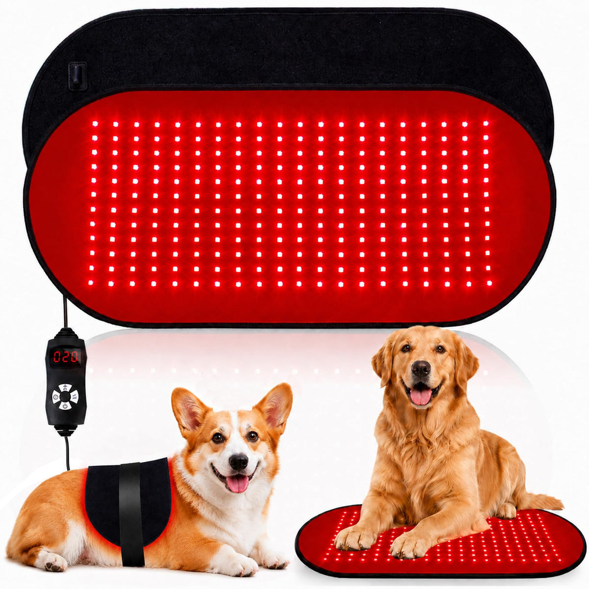 26.3*11.8 Red Light Therapy Pad for Dogs Body, 240 LED Beads, 660nm and 880nm, Red Light Therapy for Pet, Equipped with Timing