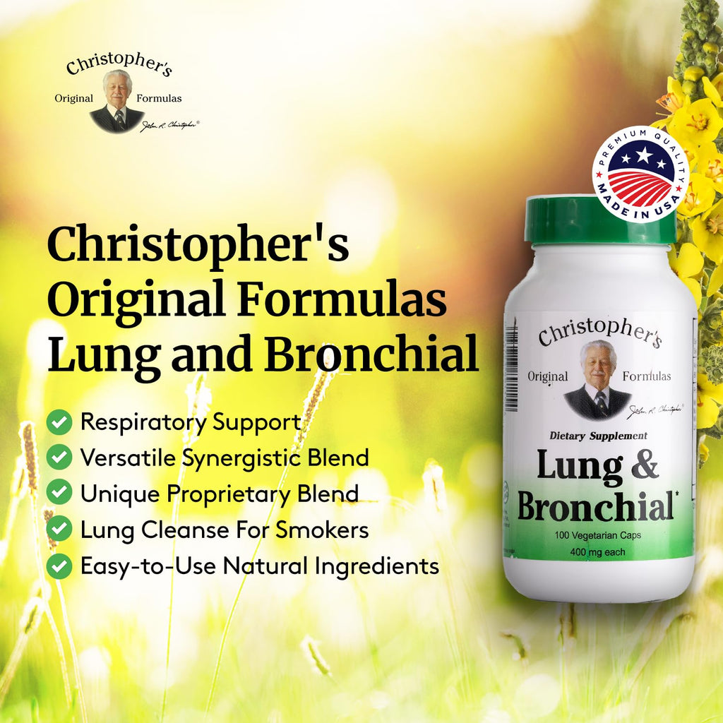 Christophers Original Formulas Lung & Bronchial Formula - Lung Cleanse for Smokers - Supports Respiratory System with Synergist