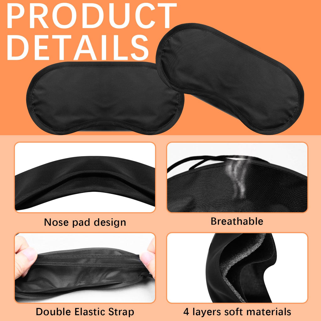 40 Pcs Eye Mask Sleep Masks Bulk Blindfolds for Team Building Party Games with Nose Pad and Adjustable Strap for Women Men 4 Lay