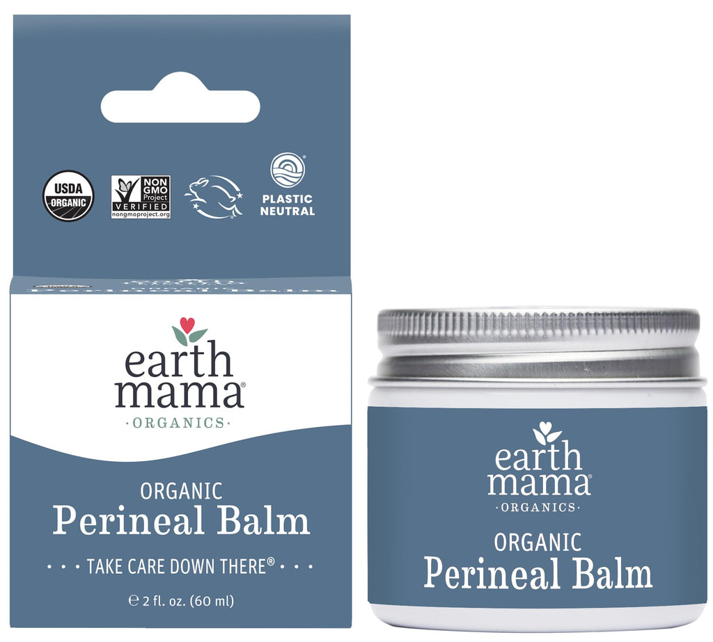Earth Mama Organic Perineal Balm | Naturally Cooling Herbal Salve for Pregnancy and Postpartum Relief with Witch Hazel & Calendu