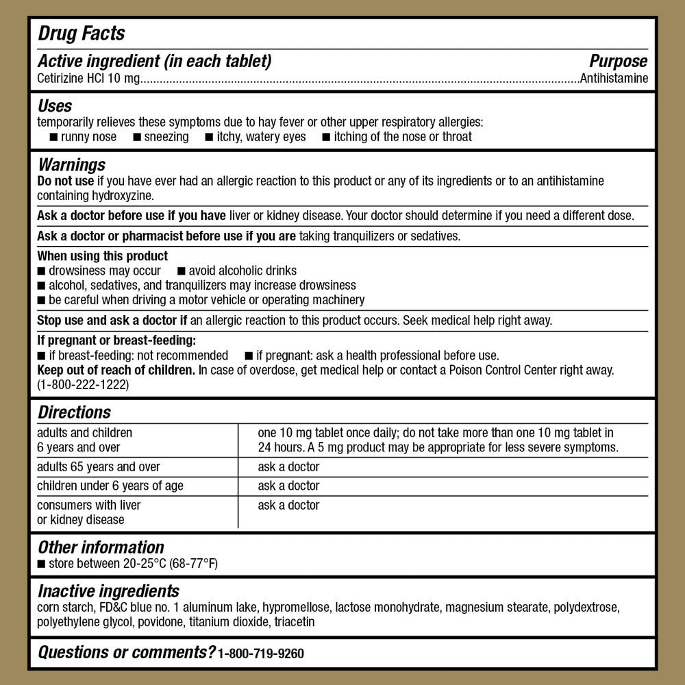 GoodSense 24 Hour Allergy Relief, Cetirizine Hydrochloride Tablets, 10 mg, Antihistamine, (Pack of 24, 8760 Count Total)