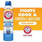 Arm & Hammer Invisible Foot Powder Spray, Clear Talc-Free Foot Odor & Sweat Control, Foot Spray Odor Eliminator Spray, Foot Odor