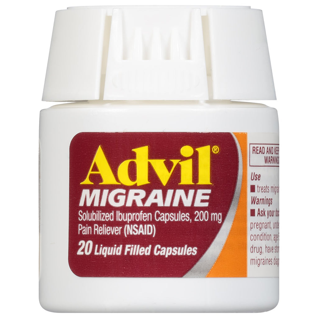 Advil Migraine Headache Relief, Ibuprofen Capsules with Ibuprofen 200mg for Migraine Relief, Nausea Relief and Light Sensitivity