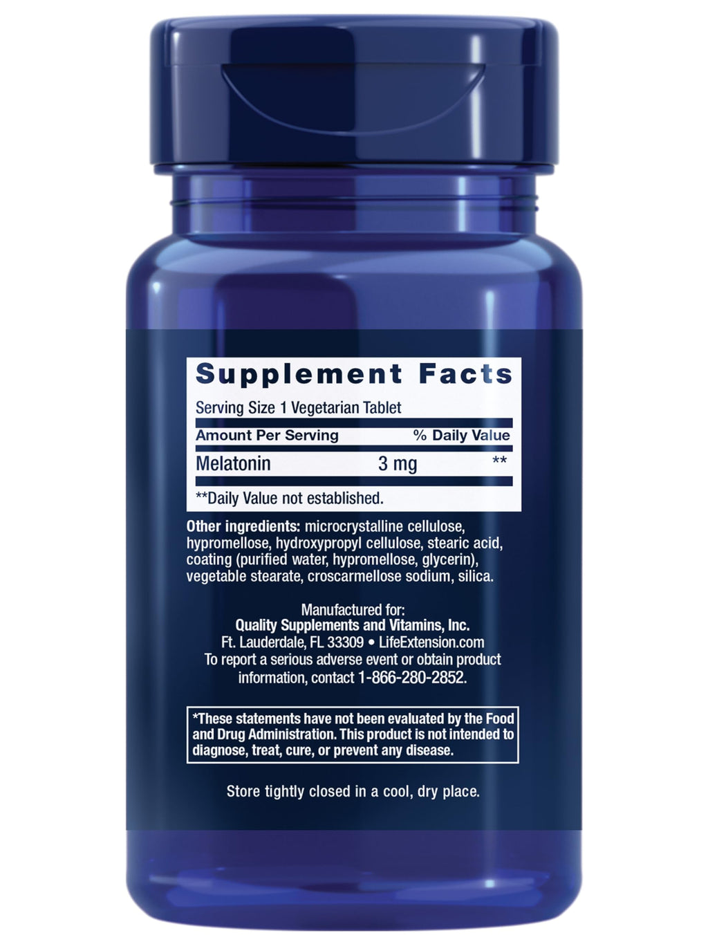 Life Extension Melatonin 6 Hour Timed Release, 3 mg, Extended-Release Formula for Optimal Sleep Support, Healthy circadian Rhyth