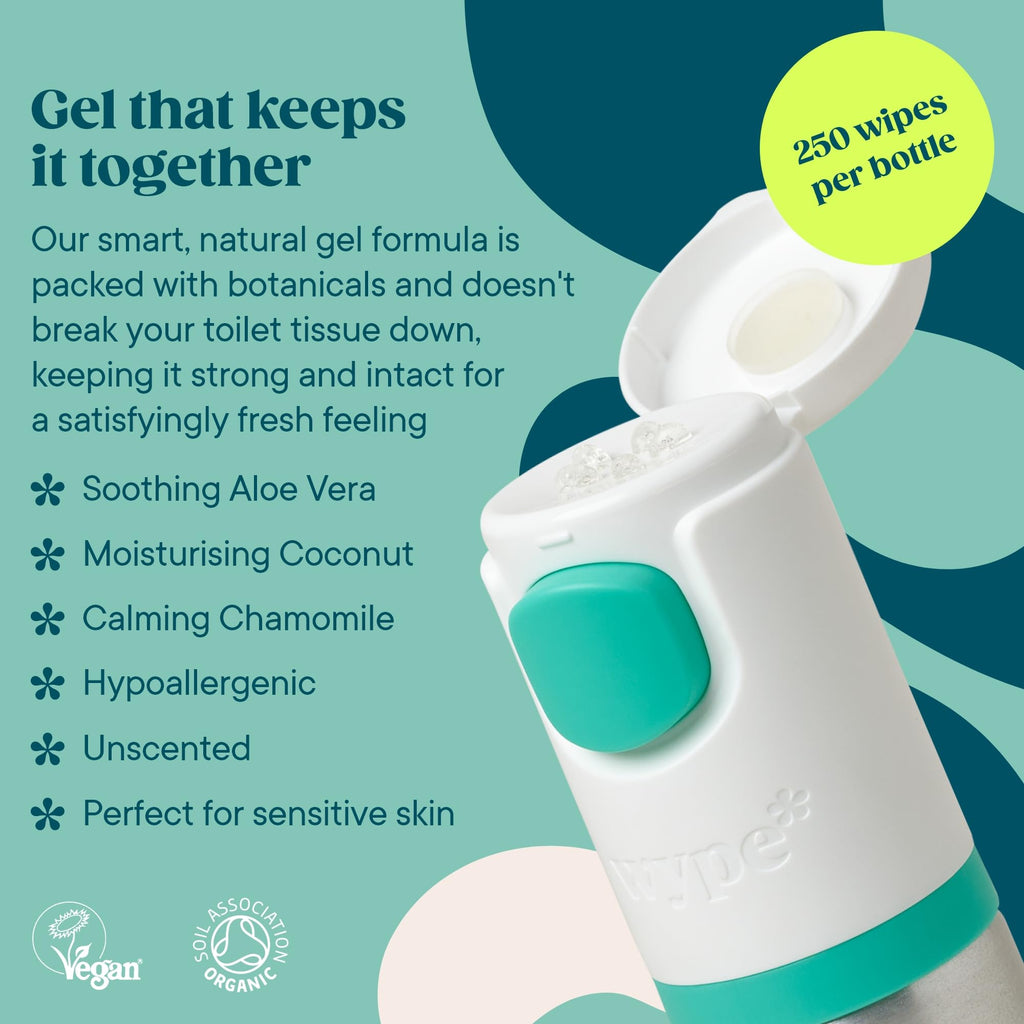 Wype | Refill | Toilet Paper Gel | Flushable Wet Wipes Alternative | Vacation Essentials | 2 x 3.4 fl oz | 2 Pack