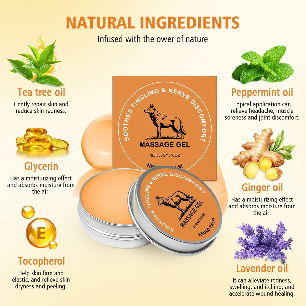 Uxfecpux 2 PCs Therawolf Neuro Balm, Norse Organics Muscle and Joint Balm, Natural Joint Care Soothing Massage Cream for Hands,