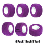 Baisunt 6 Pack 1 Inches Cohesive Bandage Self Adhesive Wrap Elastic Self Adherent Vet Wrap Breathable Self Stick Tape for Wrist,