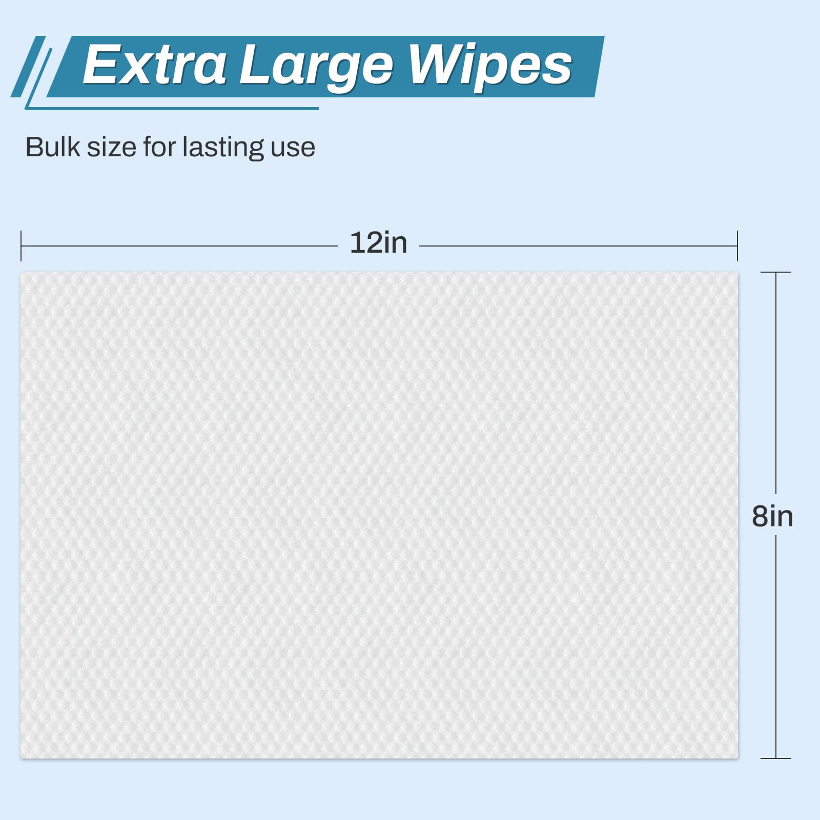 720 Count (12 Packs of 60) Wipes for Adults, 8 x 12 Extra Large for Incontinence & Cleansing, Disposable Body Shower & Bath Wipe