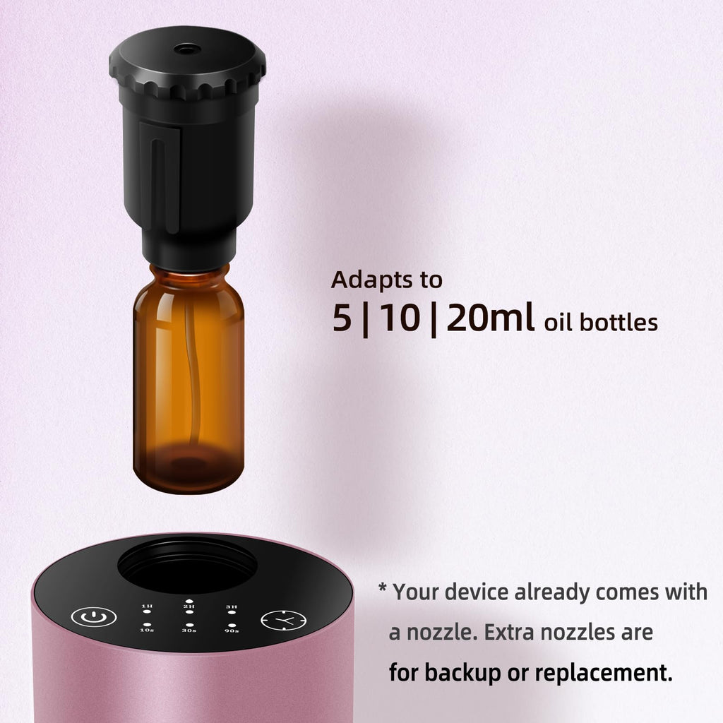 Waterless Diffuser for Essential Oil, Battery Operated Portable Nebulizer, Automatic Scent Aromatherapy Machine, 3 Timer Modes &