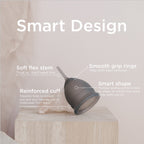 Saalt Soft Menstrual Cup - Best Sensitive Reusable Period Cup - Wear for 12 Hours - Tampon and Pad Alternative (Grey, Small)