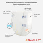 Tranquility SmartCore Adult Disposable Briefs, Incontinence Control with Breathable Kufguard Technology, Fastening Tabs& Wetness