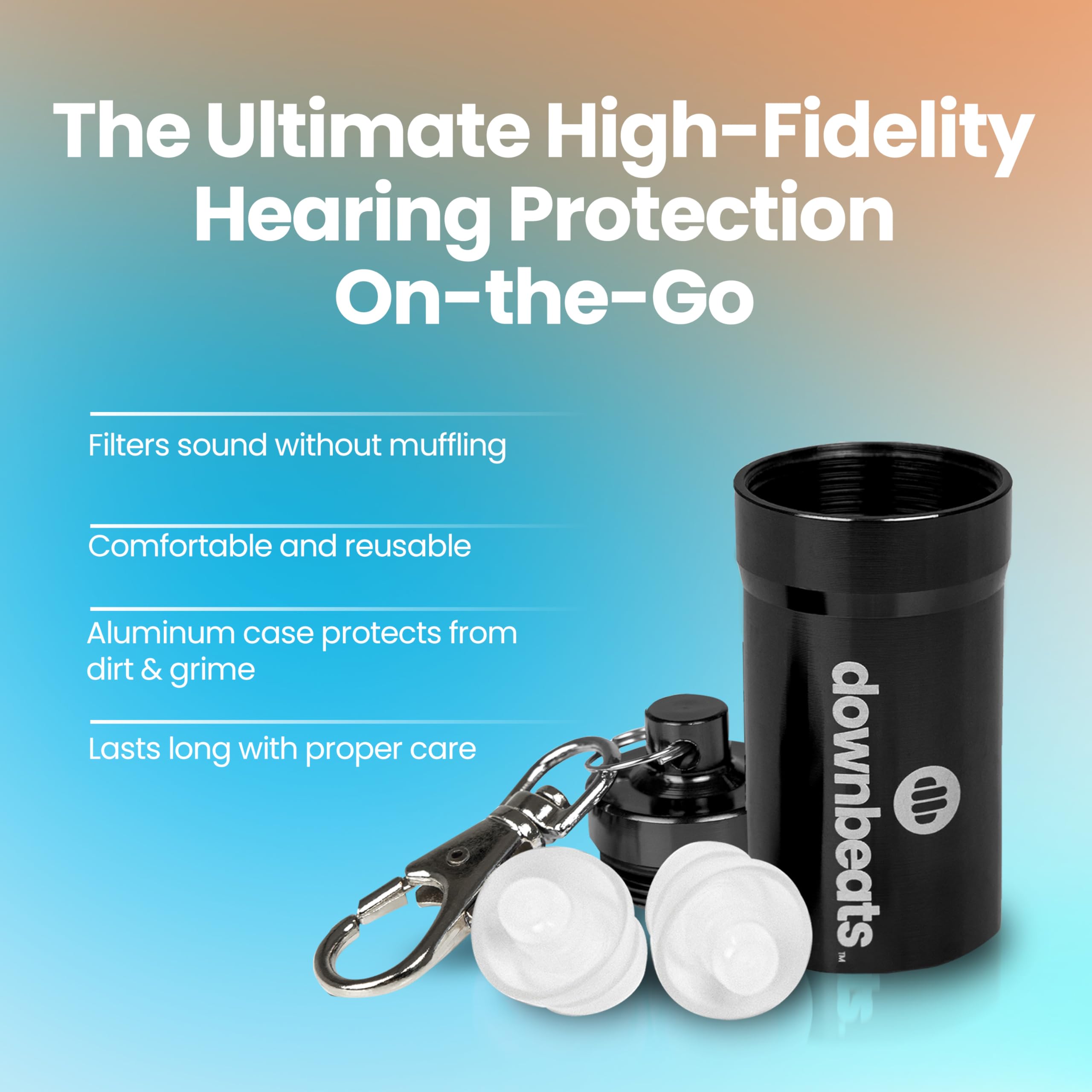 High Fidelity Ear Plugs for Hearing Protection - Discreet, Clear Ear Plugs for Concerts, Festivals & Noisy Events - Up to 18dB B