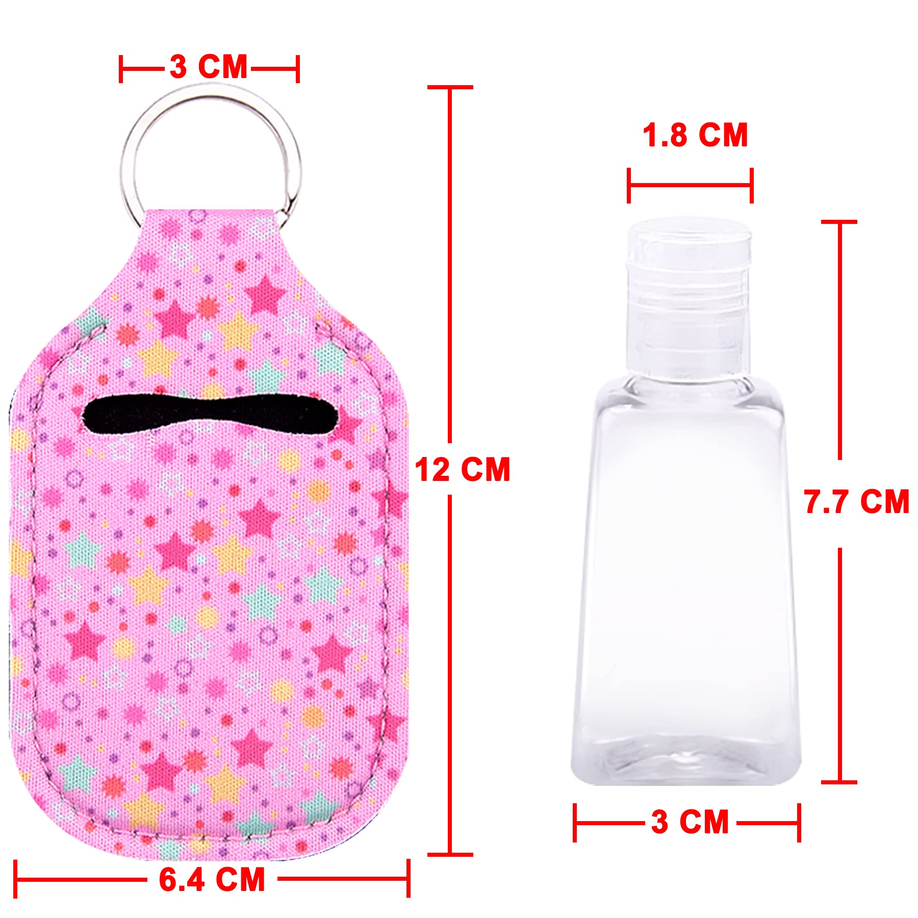 Duufin 60 Pcs Hand Sanitizer Keychain Holders Set with 30 Pcs Empty Bottles 30 Pcs Hand Sanitizer Holder for Backpack Purse