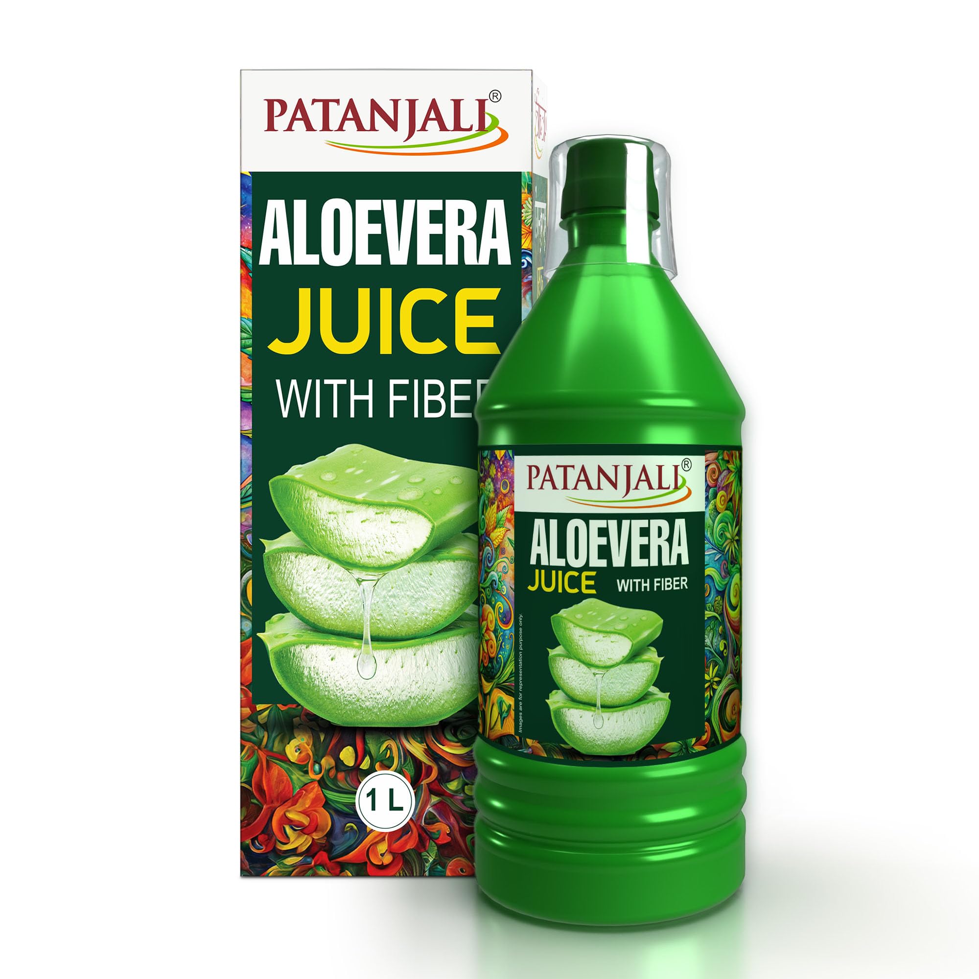Patanjali Aloe Vera Juice With Fiber, Immunity Booster, Natural Indian Ayurvedic Drink, Gives Glowing Skin, Promotes Hair Growth