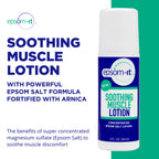 EPSOM-IT Soothing Muscle Lotion - Roll On Epsom Salt Lotion with Arnica for Muscle Aches and Stiffness, Leg, Knees and Feet Disc