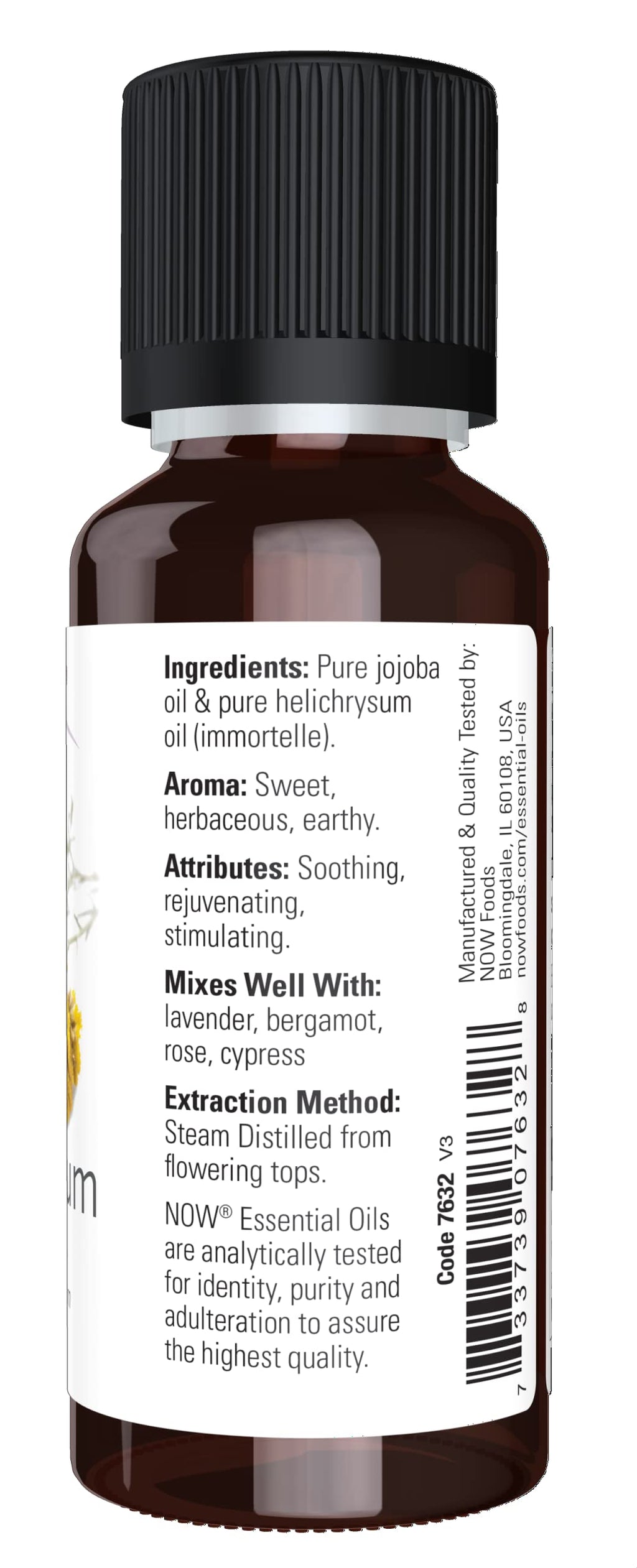 NOW Essential Oils, Helichrysum Oil Blend, Soothing Aromatherapy Scent, Steam Distilled, 100% Pure, Vegan, Child Resistant Cap,