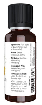 NOW Essential Oils, Helichrysum Oil Blend, Soothing Aromatherapy Scent, Steam Distilled, 100% Pure, Vegan, Child Resistant Cap,