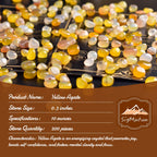 SigMntun Polished Yellow Agate Crystal Chips 200 Pcs - 0.3 10 oz Tumbled Stone Chips Crushed Sea Glass Stones Healing Reiki Crys