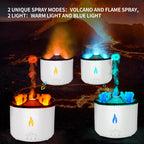BOHOFAM Aromatherapy Essential Oil Diffuser 360ML,Volcano Diffuser/Humidifier, 2Mist Mosdes : Flame and Volcano, Included 50ML H