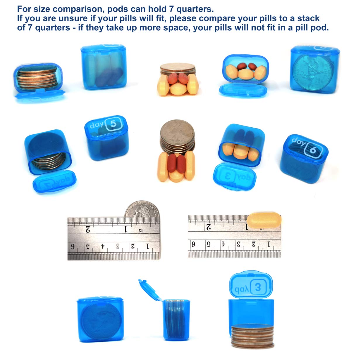 Monthly Pill Organizer 2 Times A Day AM/PM 31 Day Pill Box, Small Removable Travel Daily Pod Cases with Bonus Medical Alert Card